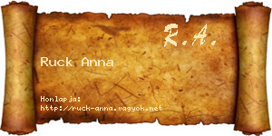 Ruck Anna névjegykártya